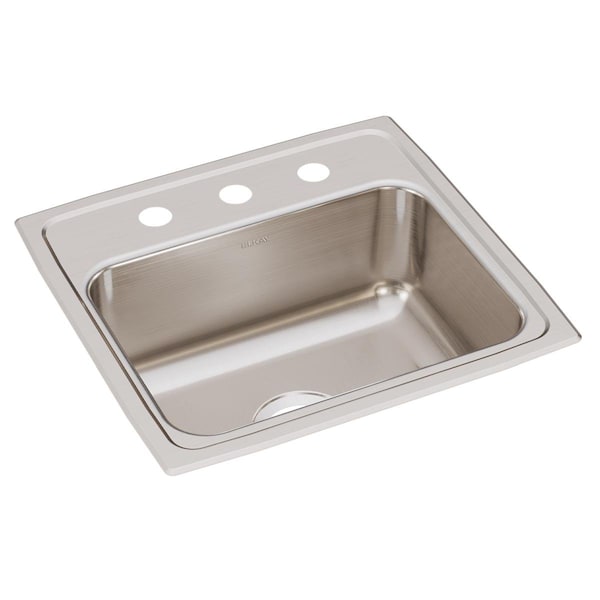 Lustertone Ss 19X18X7.6 Single Bowl Drop-In Sink With Quick-Clip